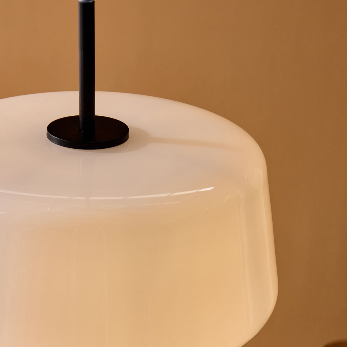 Camilo Pendant in Matt Black with White Opal Glass Shade