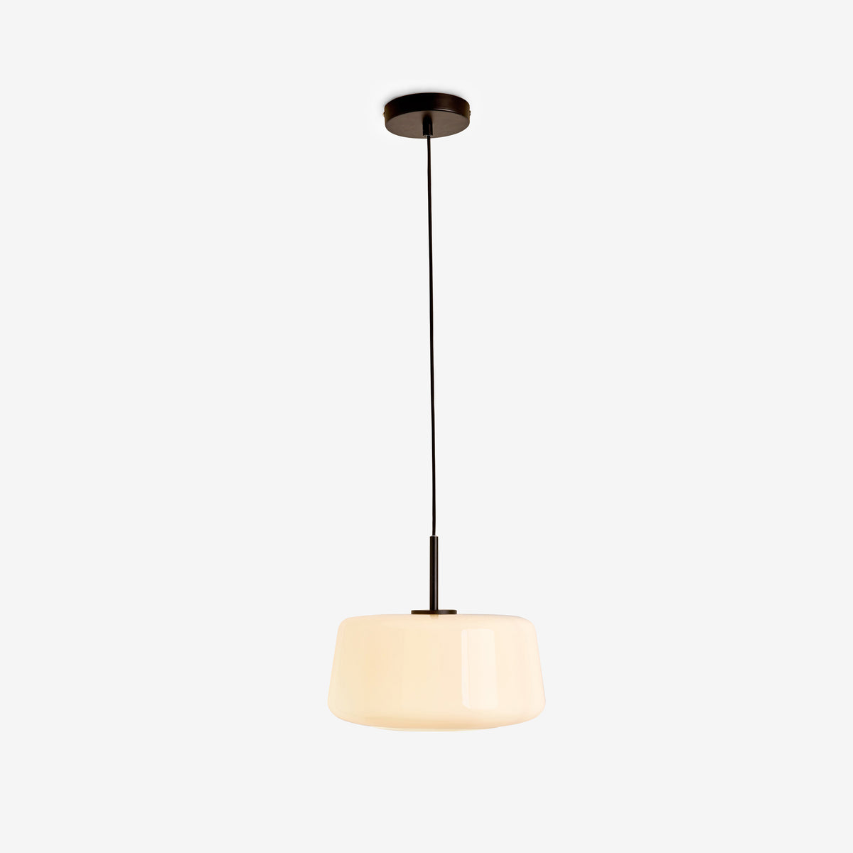 Camilo Pendant in Matt Black with White Opal Glass Shade