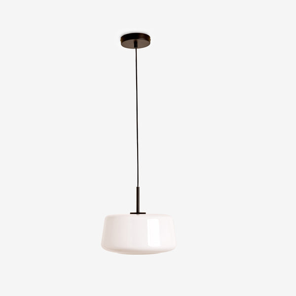 Camilo Pendant in Matt Black with White Opal Glass Shade
