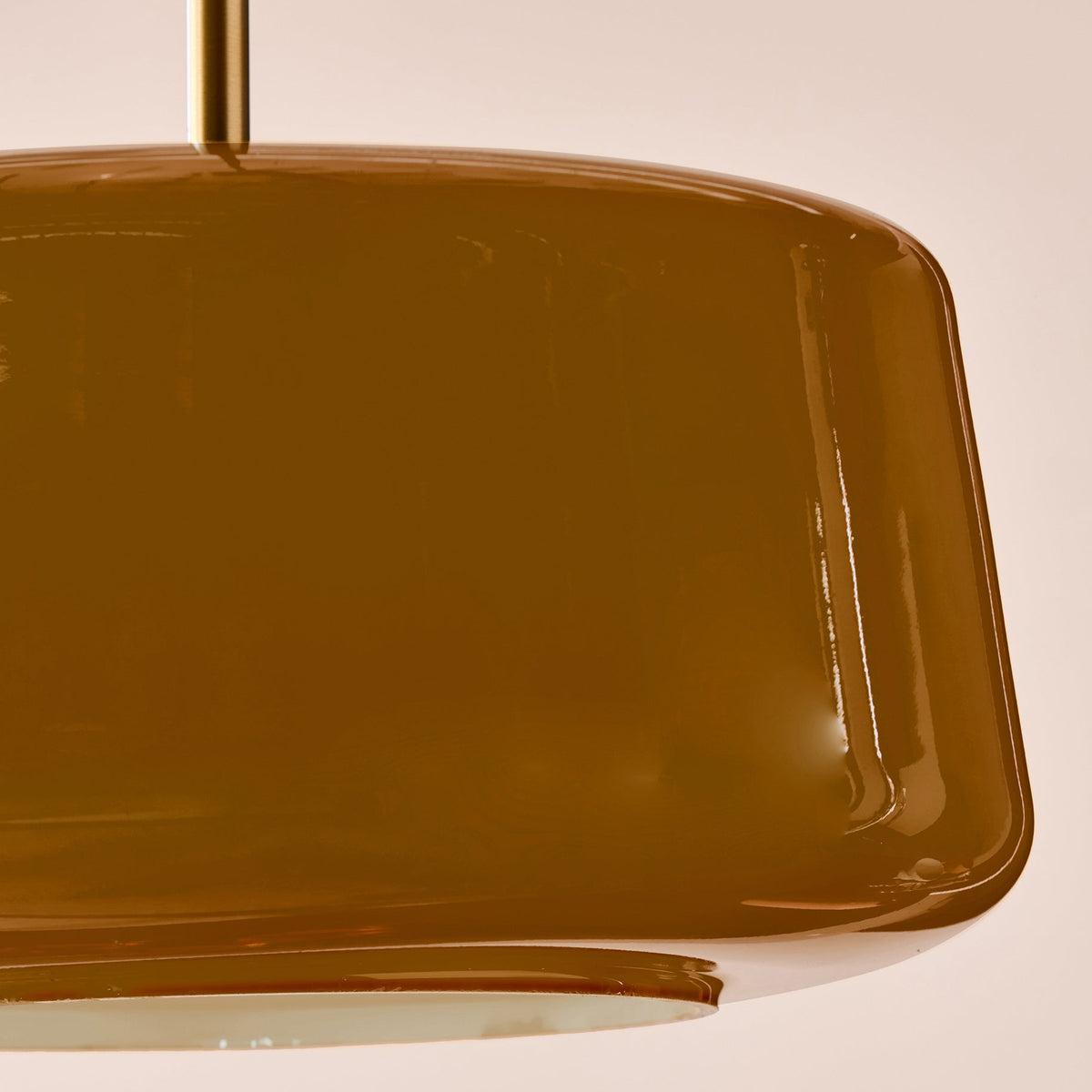 Camilo Pendant in Brushed Gold with Amber Orange Glass Shade