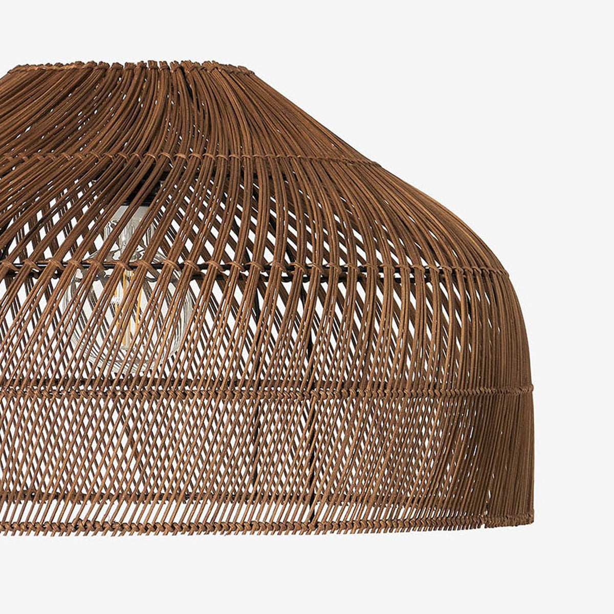 Java Large Natural Dark Rattan Shade