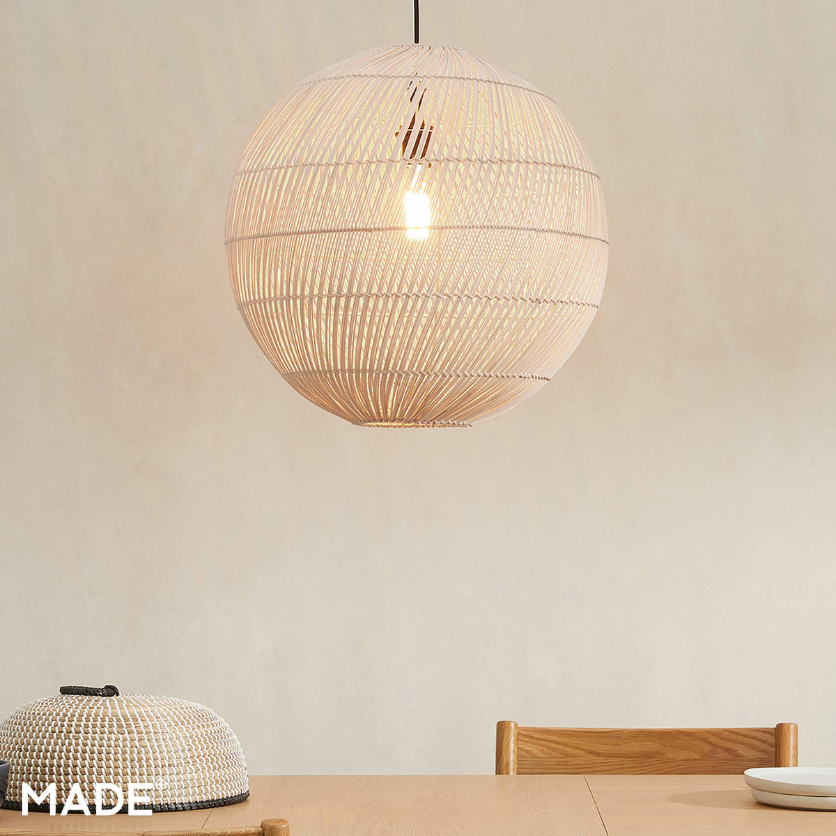 Java Round Natural Rattan Shade