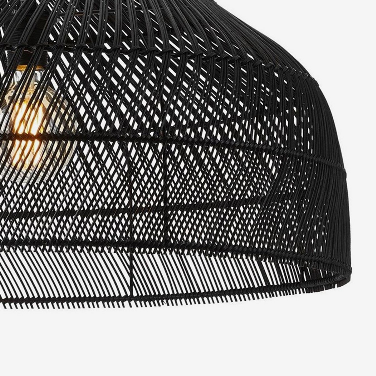 Java Large Black Rattan Shade