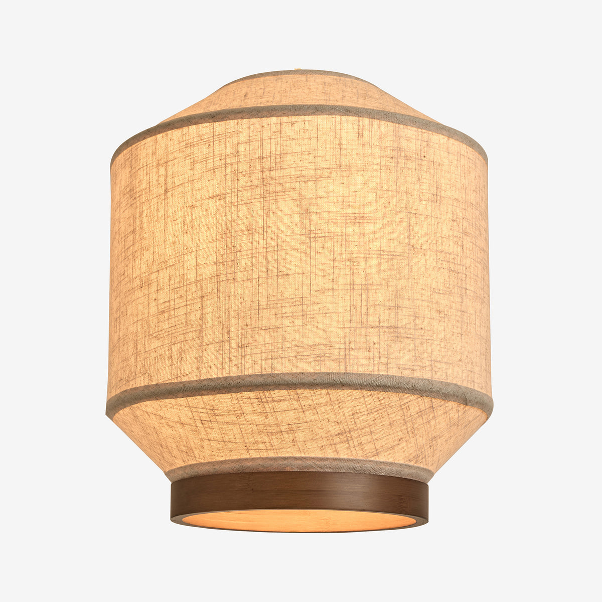 Layla Natural Linen Shade with Walnut Stained Ash Wood Detail