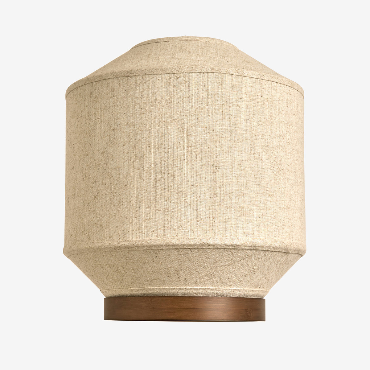Layla Natural Linen Shade with Walnut Stained Ash Wood Detail