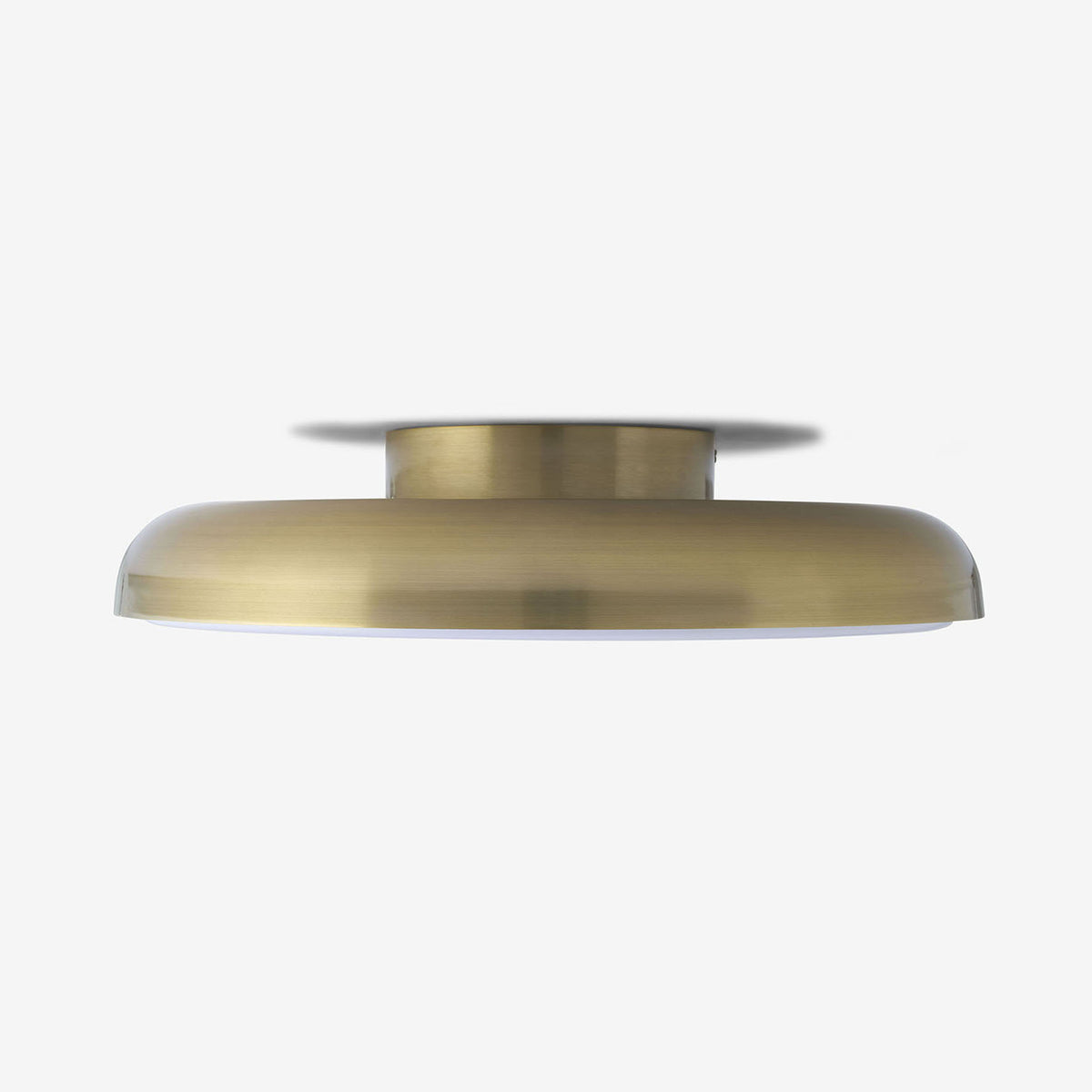 Nura IP44 Semi Flush LED Bathroom Ceiling Light in Antique Brass