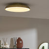 Nura IP44 Semi Flush LED Bathroom Ceiling Light in Antique Brass