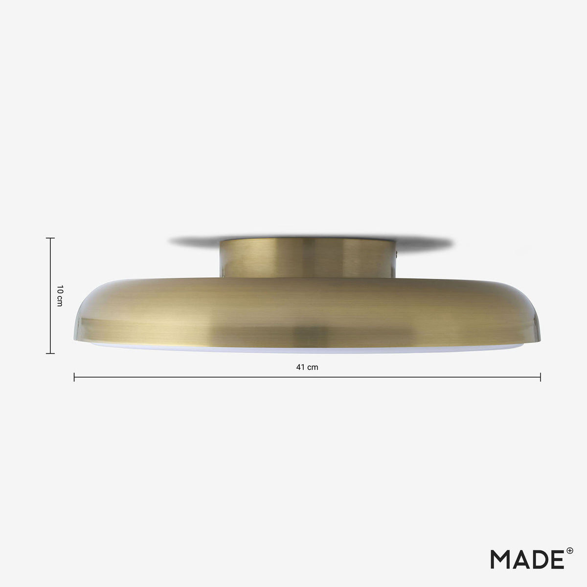 Nura IP44 Semi Flush LED Bathroom Ceiling Light in Antique Brass