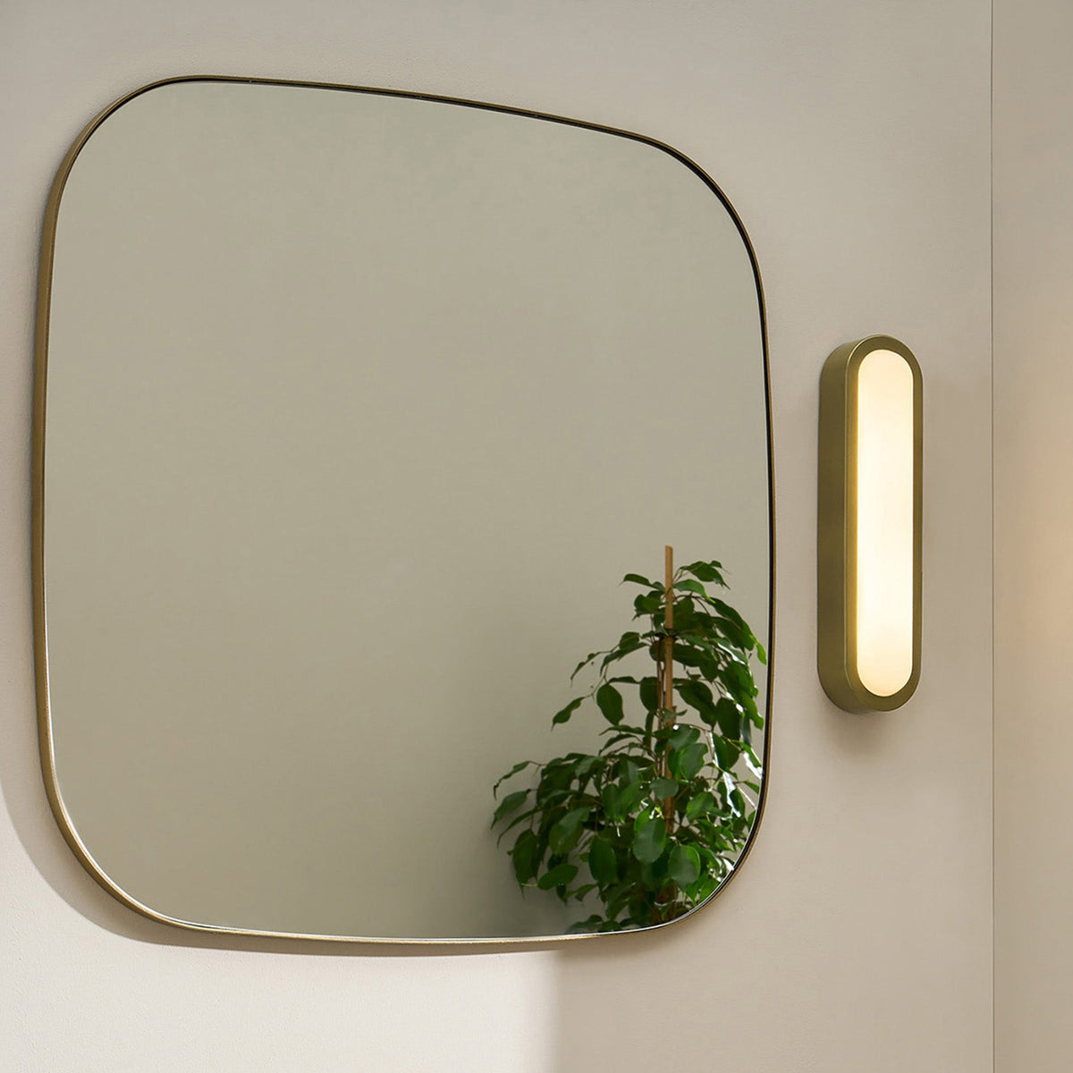 Nura IP44 LED Bathroom Wall Light in Antique Brass