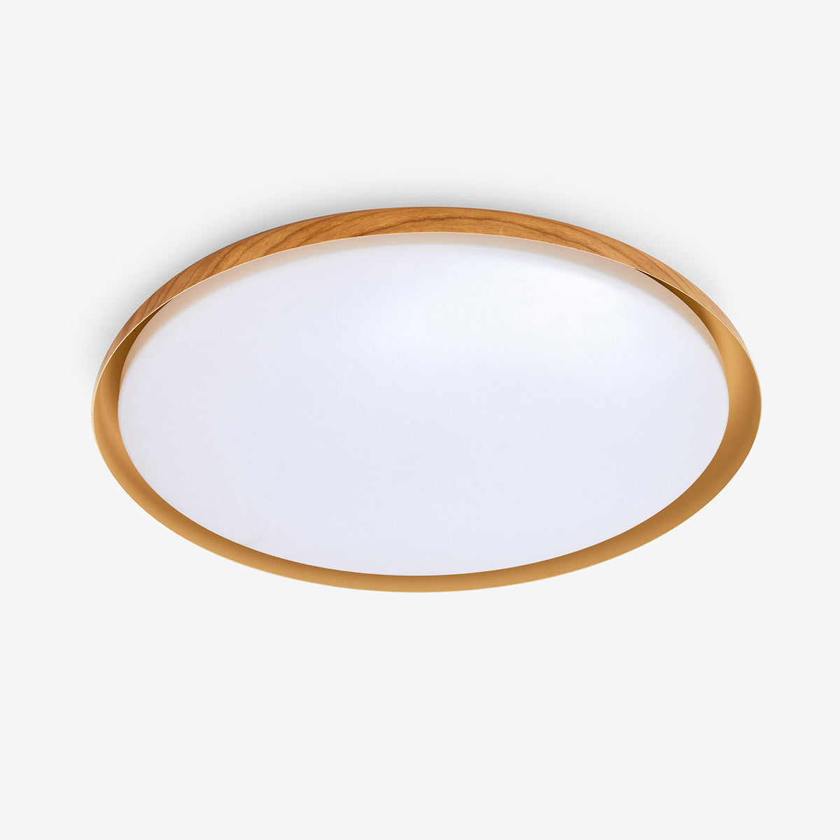 Nura IP44 Semi Flush LED Bathroom Ceiling Light in Wood Effect