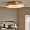 Nura IP44 Semi Flush LED Bathroom Ceiling Light in Wood Effect