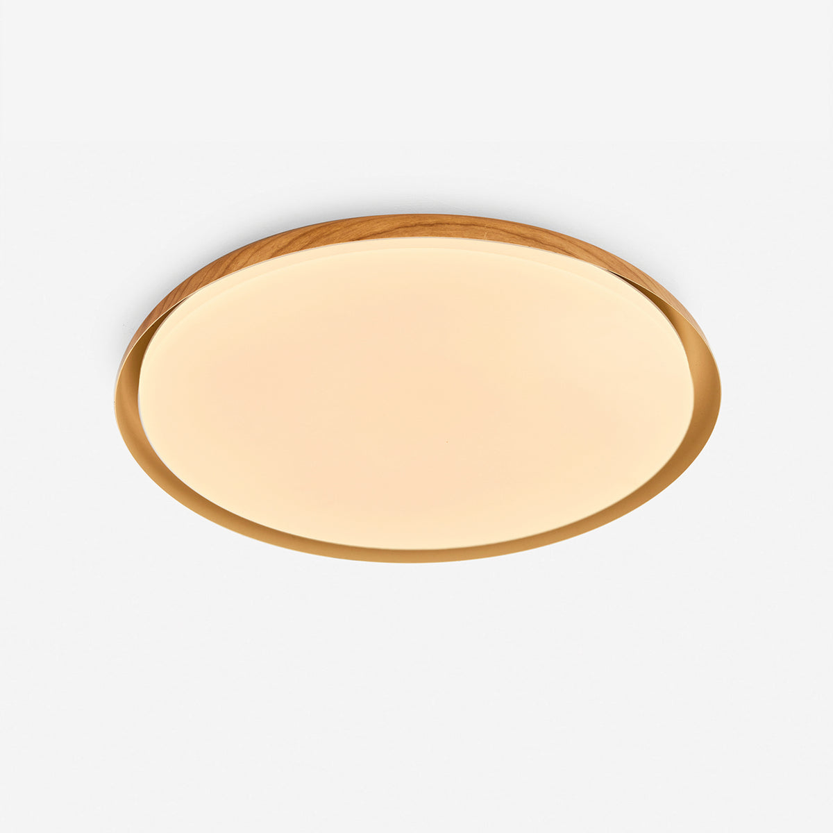 Nura IP44 Semi Flush LED Bathroom Ceiling Light in Wood Effect