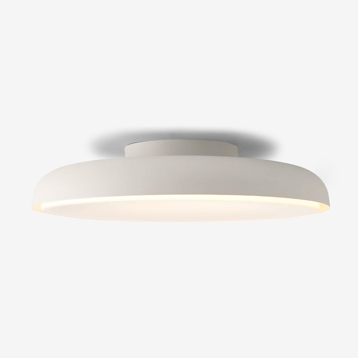 Nura IP44 Semi Flush LED Bathroom Ceiling Light in Matt Ivory