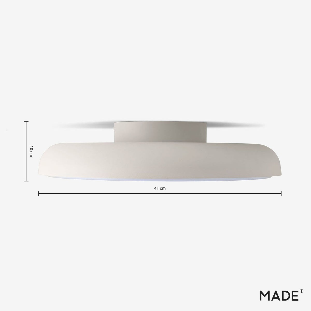 Nura IP44 Semi Flush LED Bathroom Ceiling Light in Matt Ivory