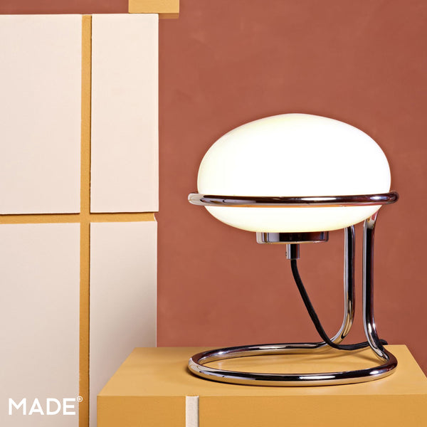 Piper Table Lamp in Chrome with Opal Glass Diffuser