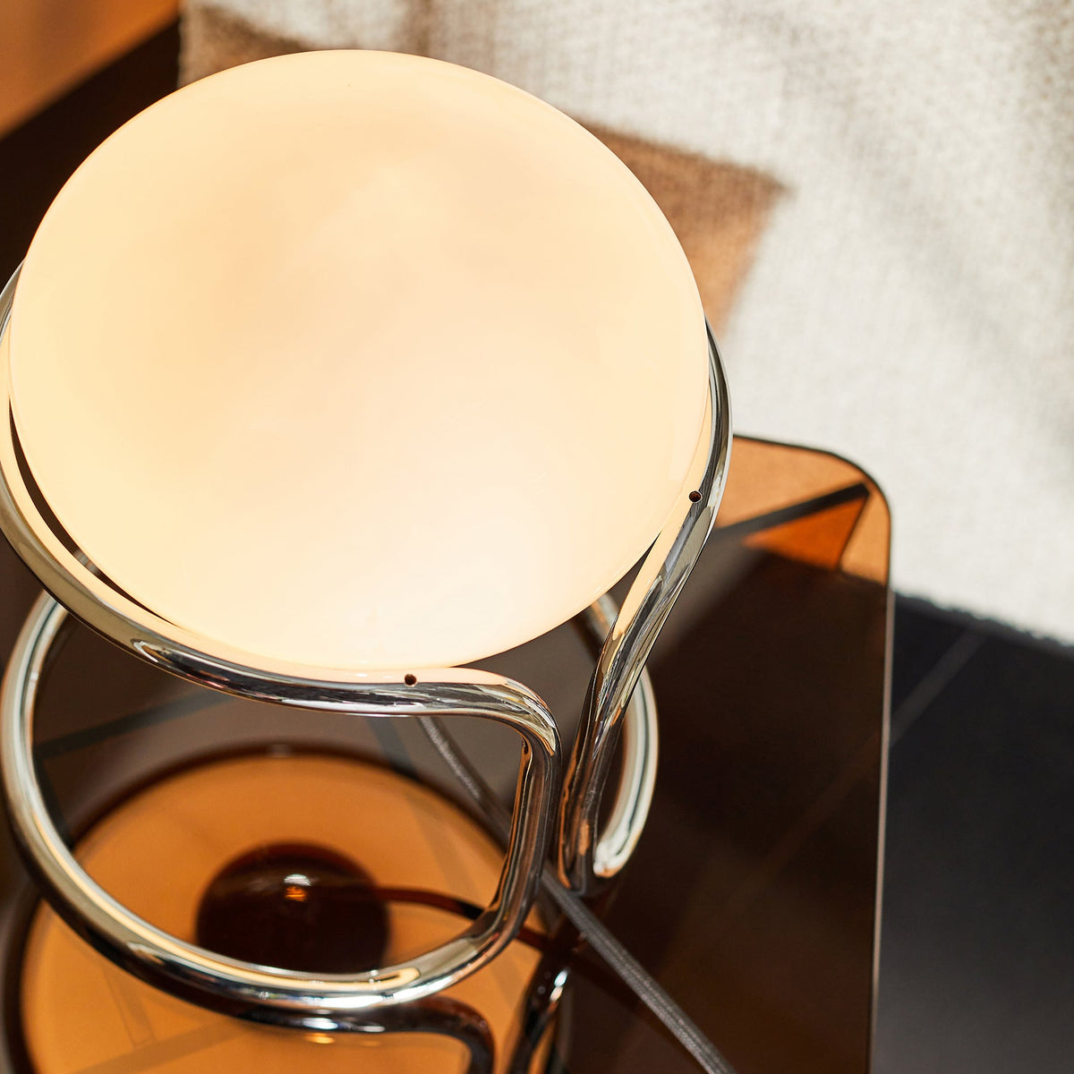 Piper Table Lamp in Chrome with Opal Glass Diffuser