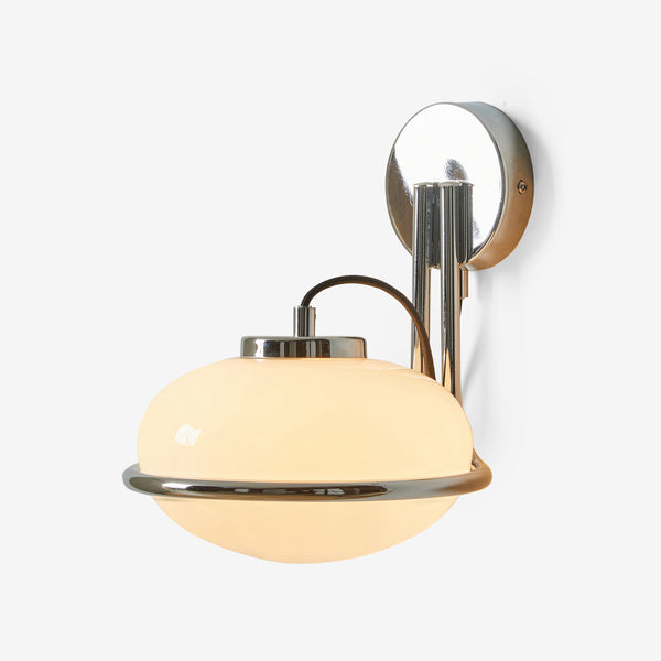 Piper Wall Light in Polished Chrome with Opal Glass Shade