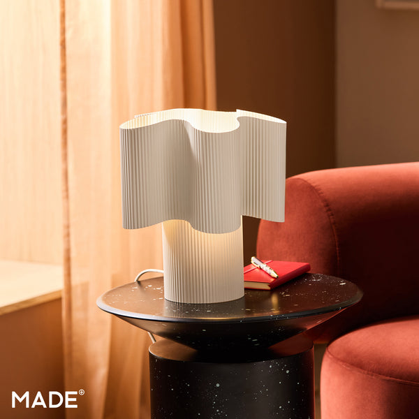 Sydney Ribbed Table Lamp in Cream