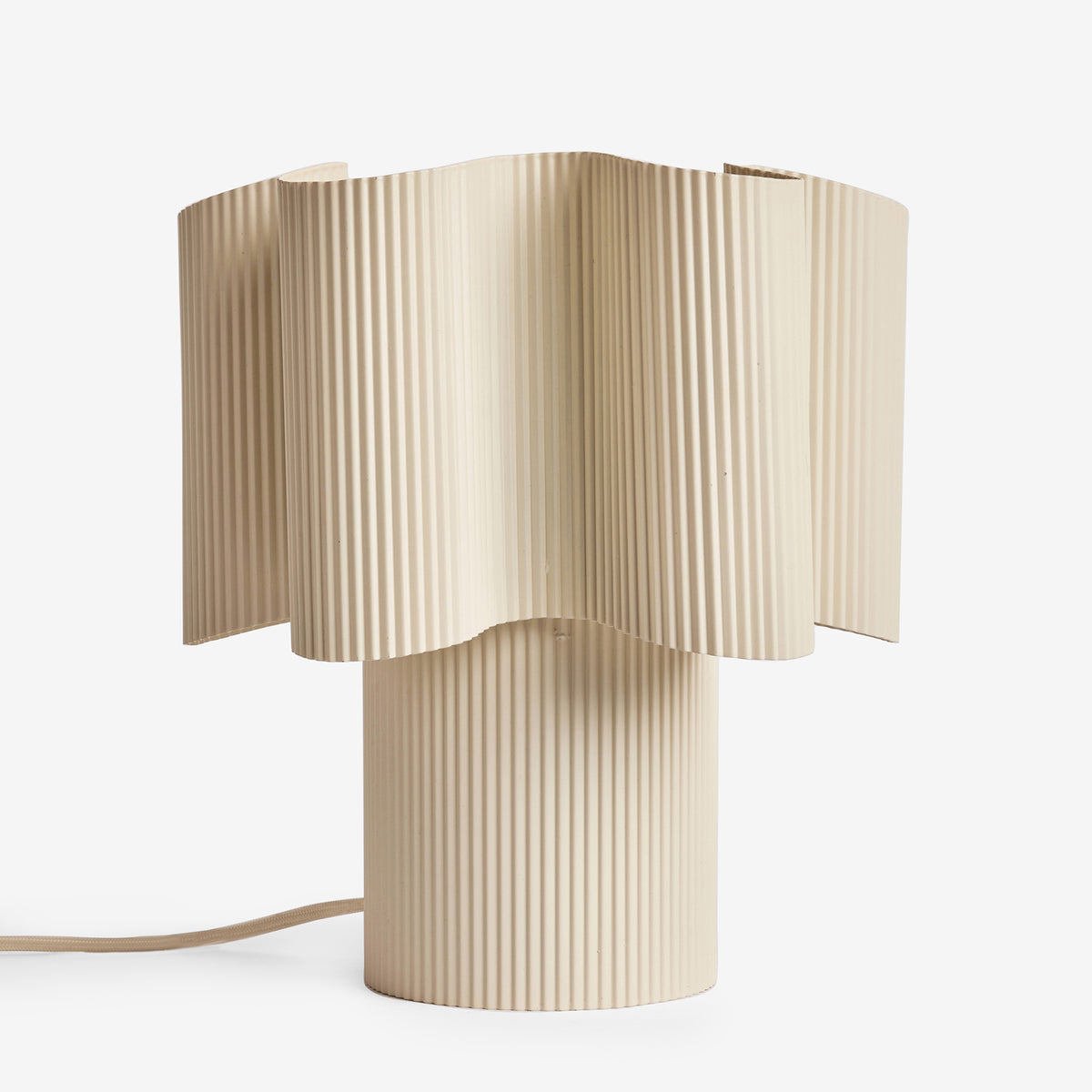 Sydney Ribbed Table Lamp in Cream