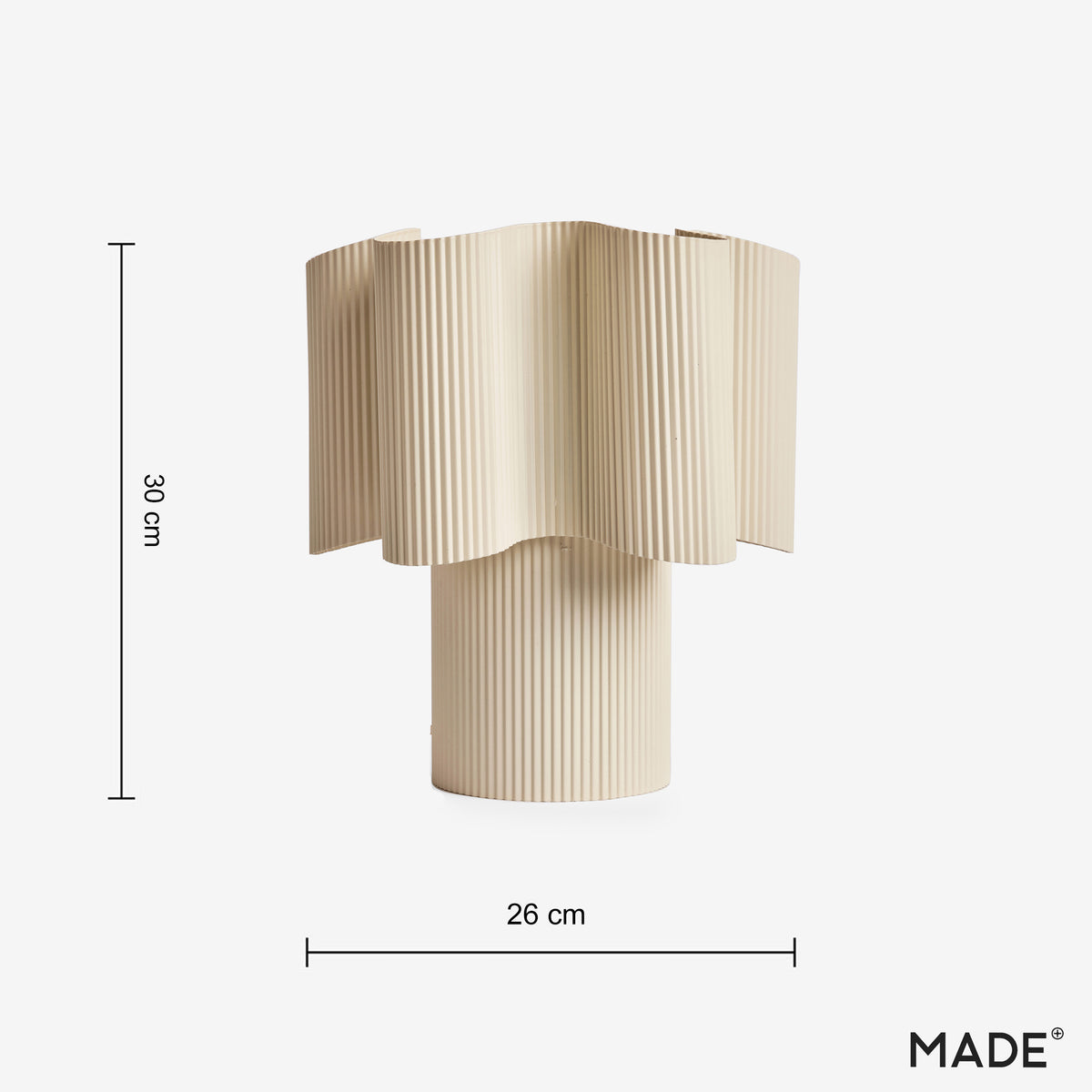 Sydney Ribbed Table Lamp in Cream