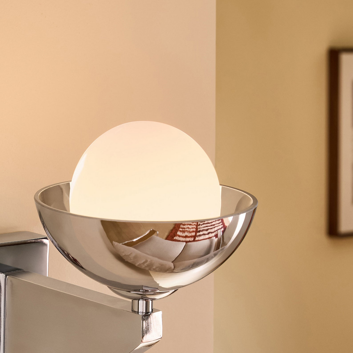 Layla Wall Light in Chrome with Chromed Outer & Opal Inner Glass Shade