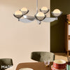 Layla 5 Light Pendant in Chrome with Chromed Outer & Opal Inner Glass Shades