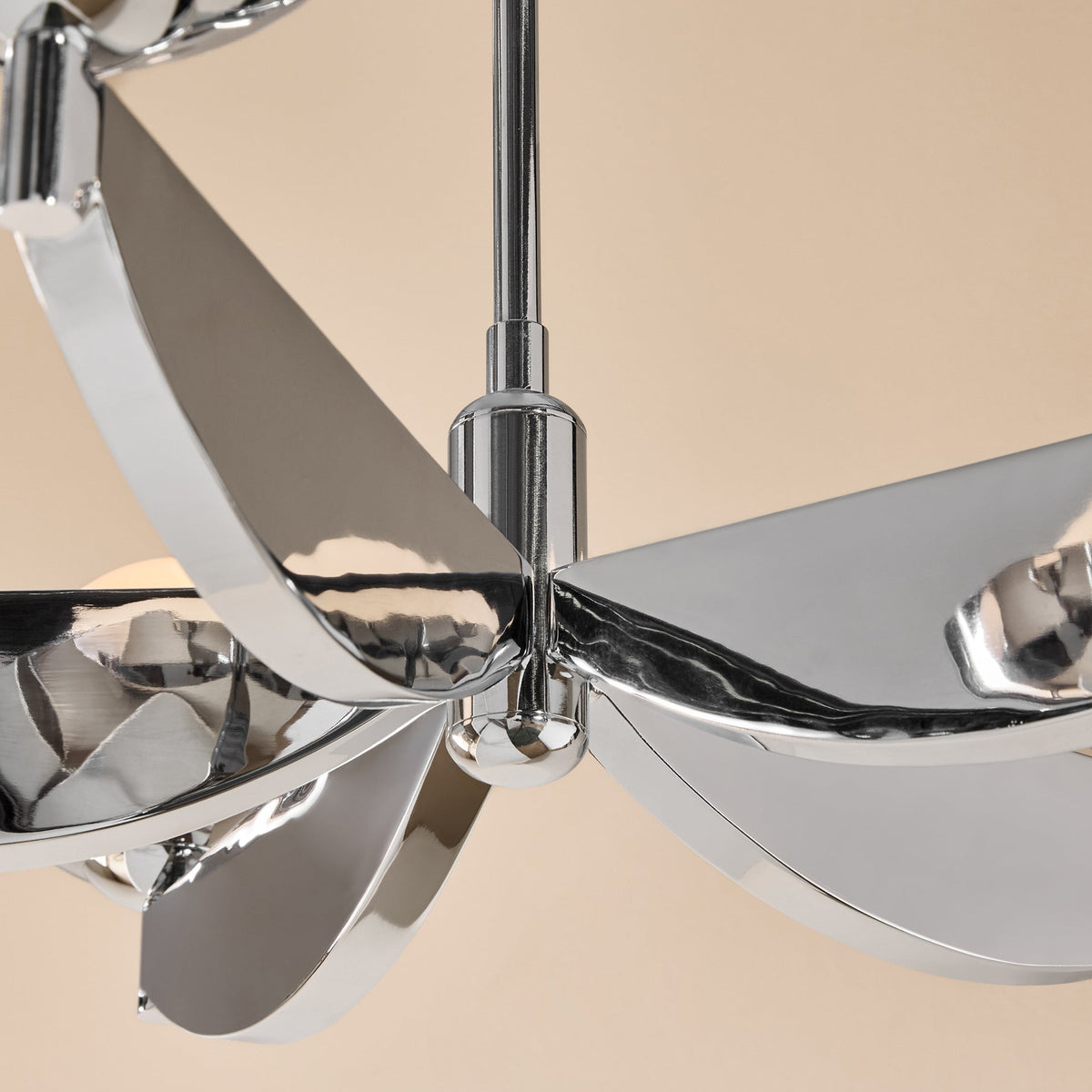Layla 5 Light Pendant in Chrome with Chromed Outer & Opal Inner Glass Shades