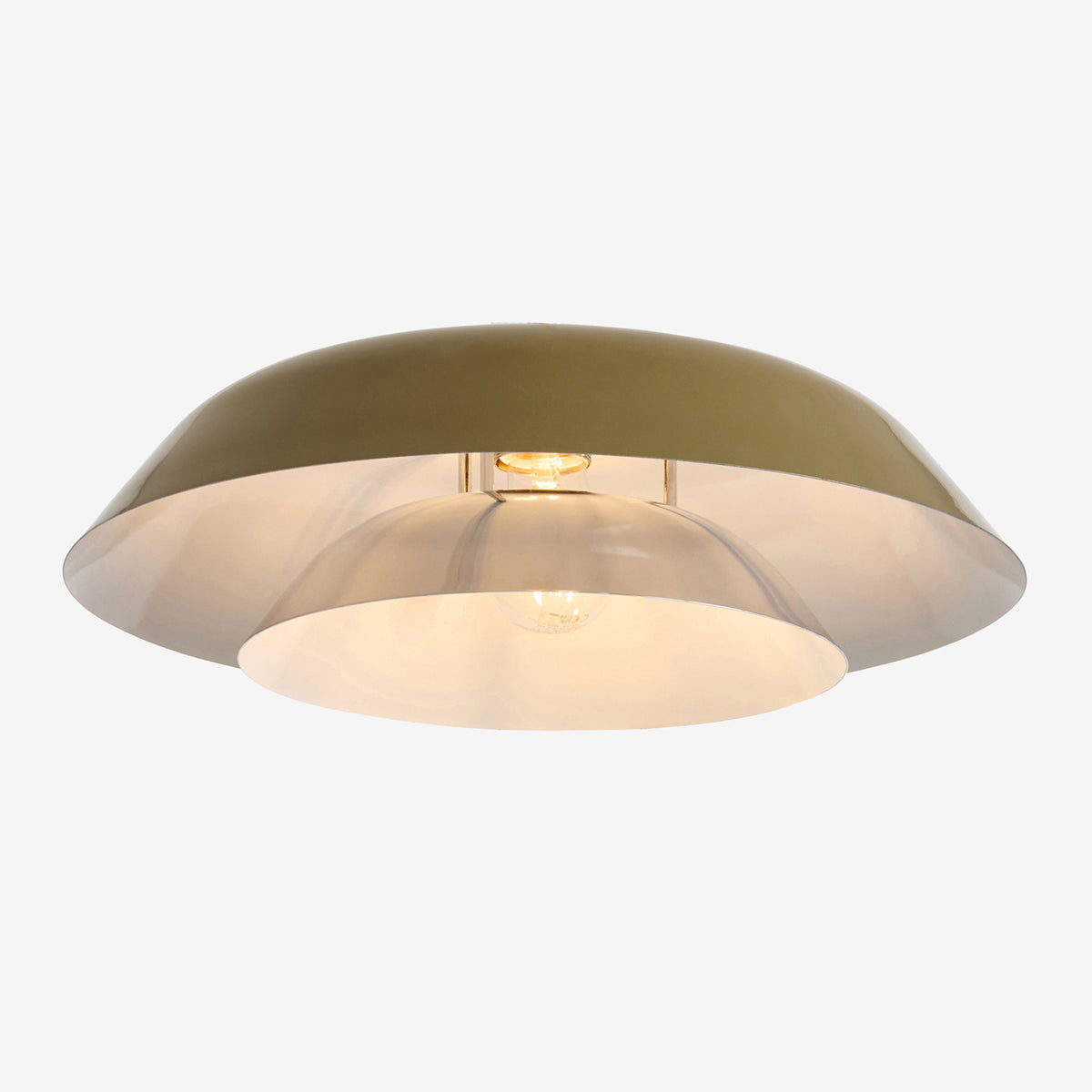 Eero Layered Dome Shade in Gloss Green & Chrome