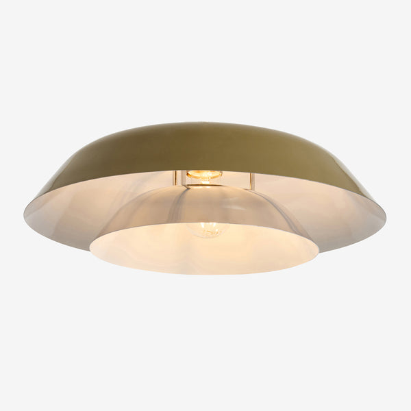 Eero Layered Dome Shade in Gloss Green & Chrome