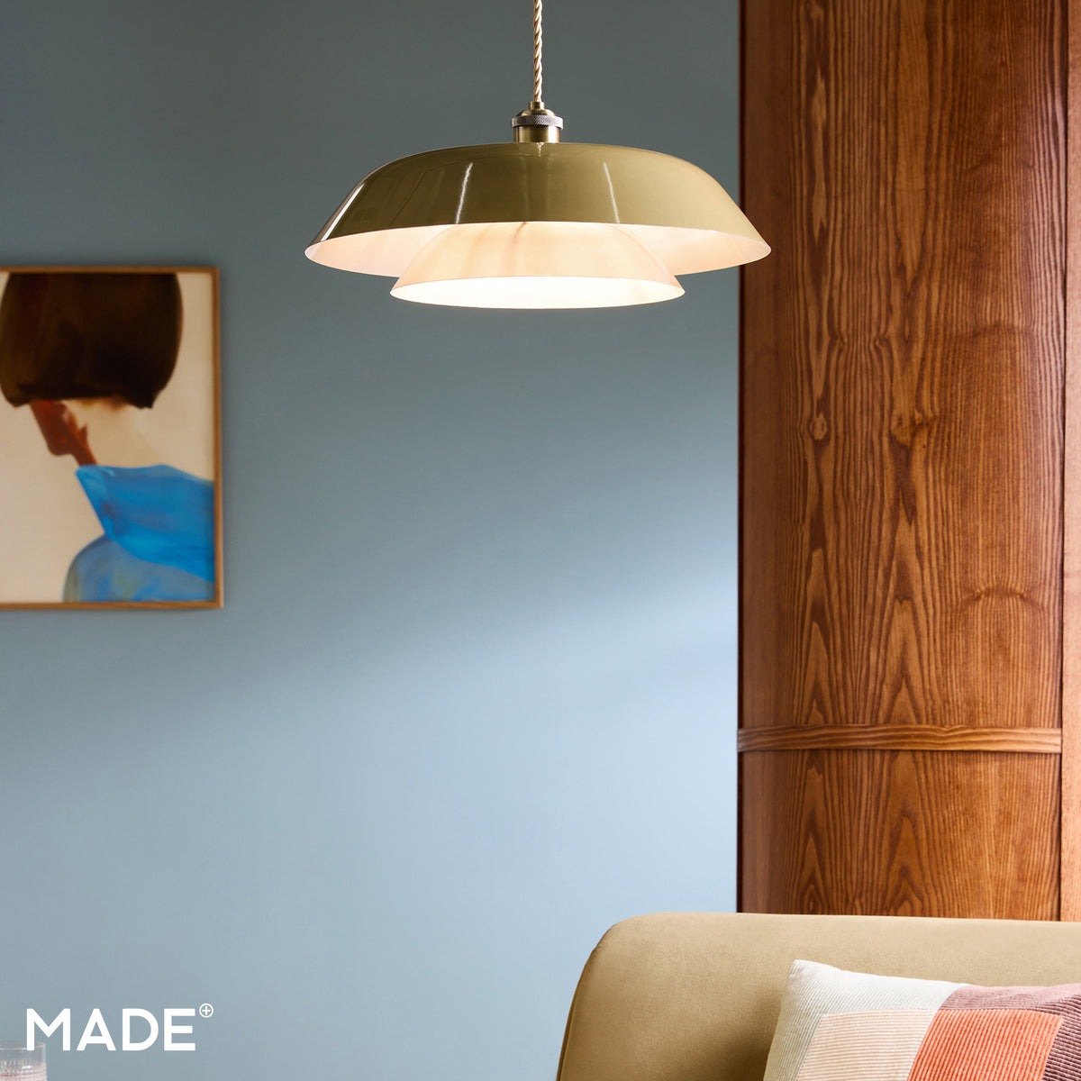 Eero Layered Dome Shade in Gloss Green & Chrome