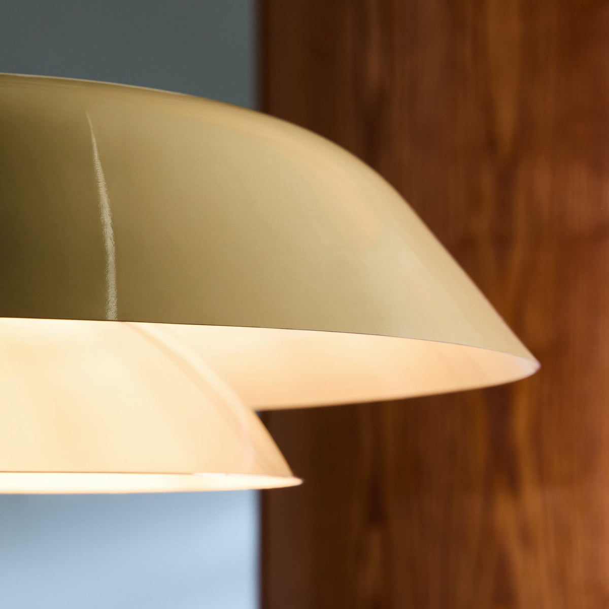 Eero Layered Dome Shade in Gloss Green & Chrome