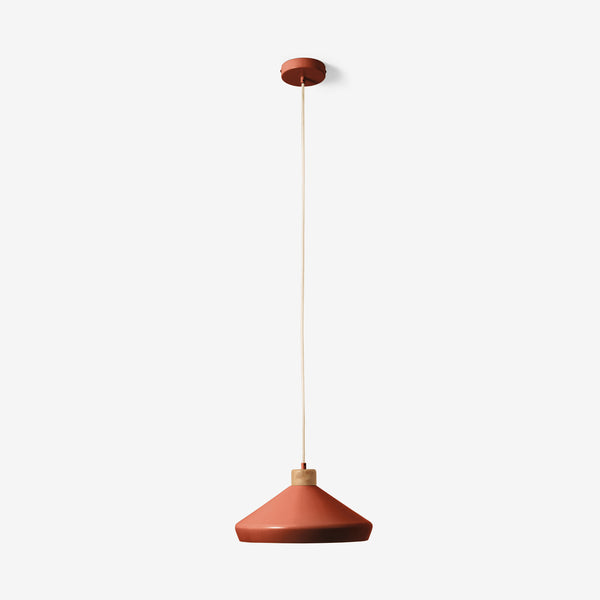 Albert Pendant in Terracotta with Rubberwood Detail