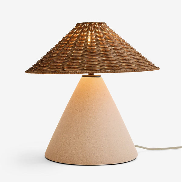 Marlowe Ceramic Table Lamp with Rattan Shade