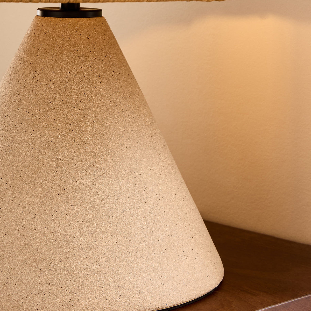 Marlowe Ceramic Table Lamp with Rattan Shade