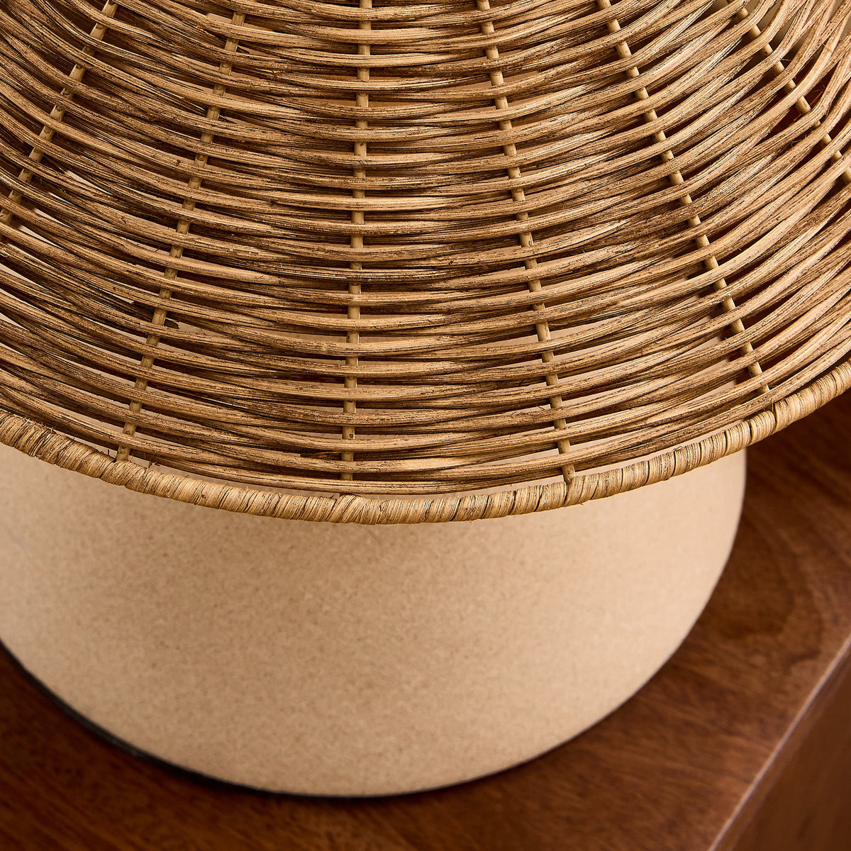 Marlowe Ceramic Table Lamp with Rattan Shade