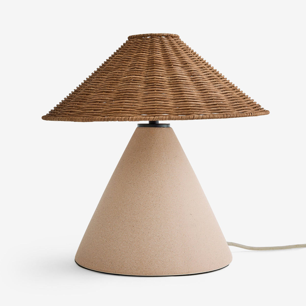 Marlowe Ceramic Table Lamp with Rattan Shade