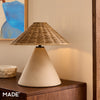 Marlowe Ceramic Table Lamp with Rattan Shade