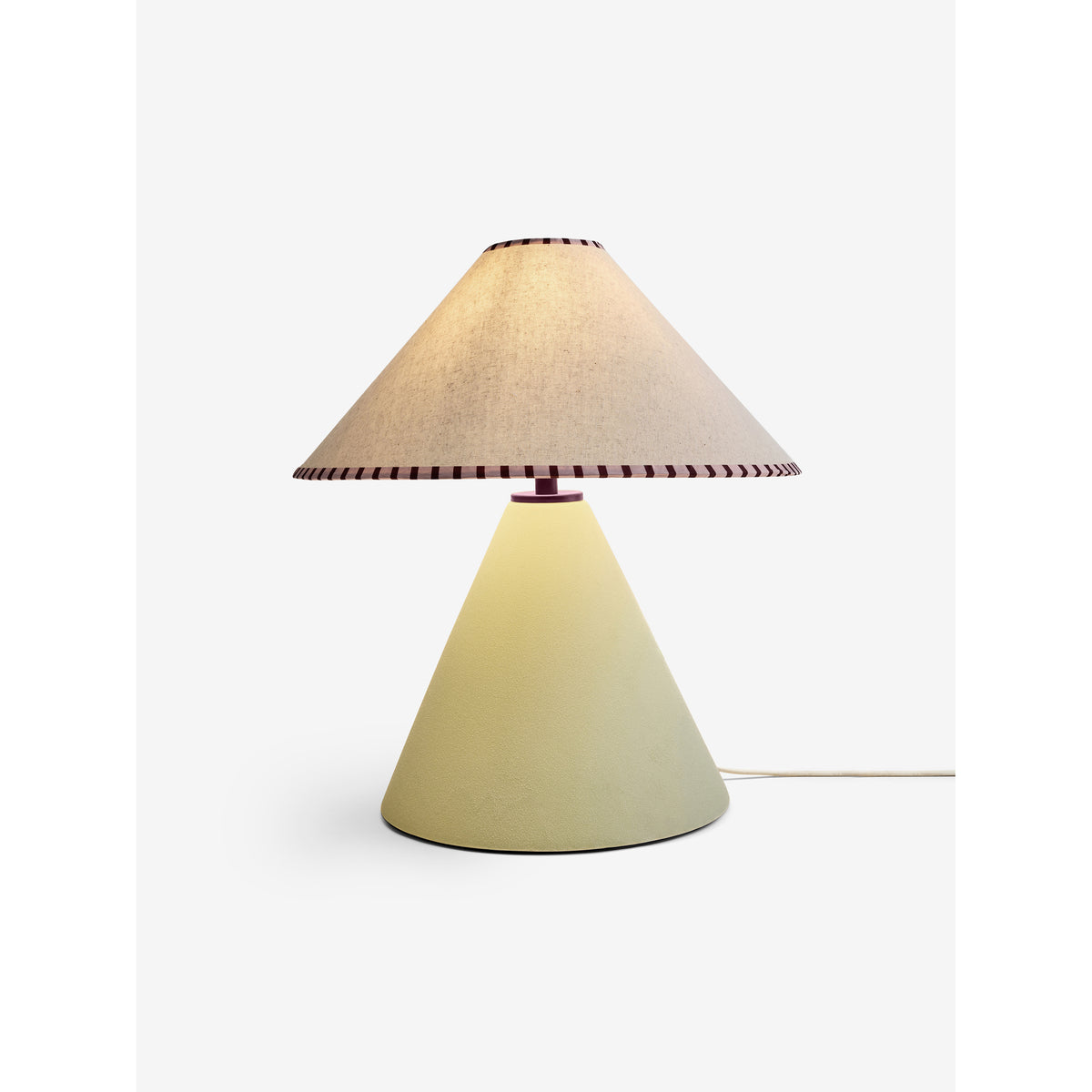 Marlowe Ceramic Table Lamp in Sage Green with Vintage White Fabric Shade