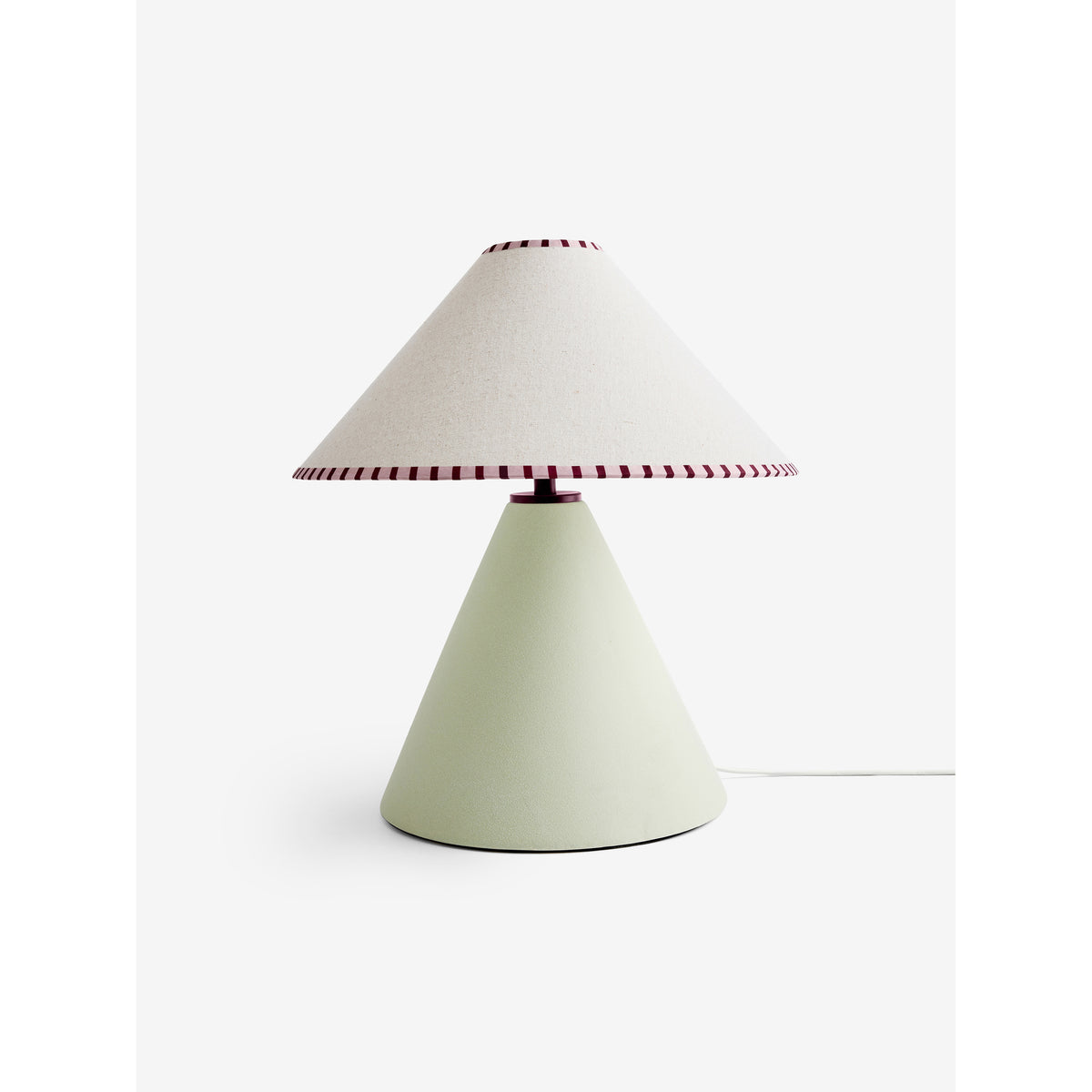Marlowe Ceramic Table Lamp in Sage Green with Vintage White Fabric Shade