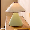 Marlowe Ceramic Table Lamp in Sage Green with Vintage White Fabric Shade