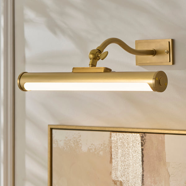 Maris Rechargeable and Dimmable Picture Light in Warm Brass