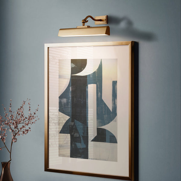 Lasos Rechargeable and Dimmable Picture Light in Warm Brass