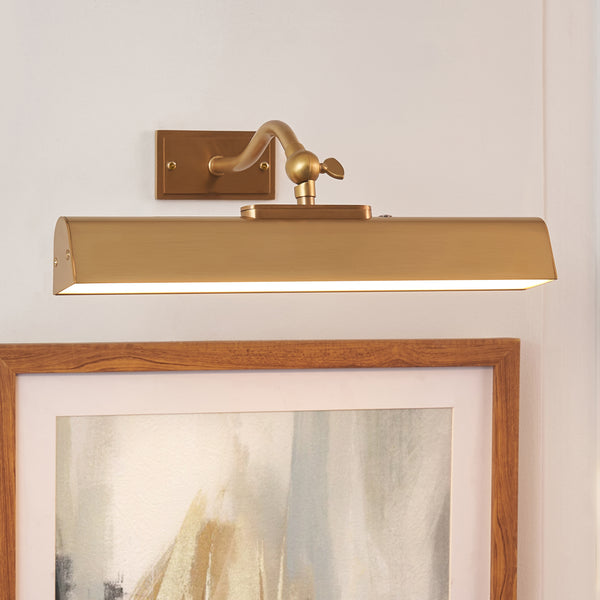 Lasos Rechargeable and Dimmable Picture Light in Warm Brass