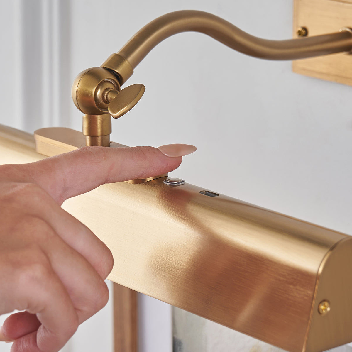 Lasos Rechargeable and Dimmable Picture Light in Warm Brass