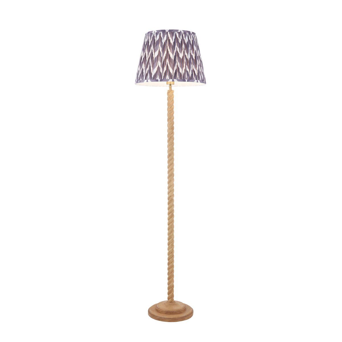 Twist Floor Lamp with Pearl Grey 40cm Zigzag Shade