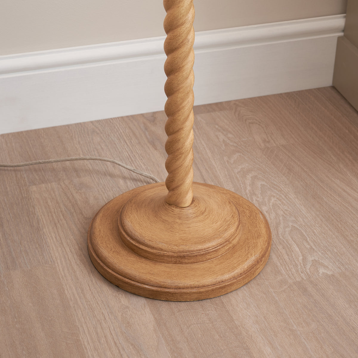 Twist Floor Lamp with Pearl Grey 40cm Zigzag Shade