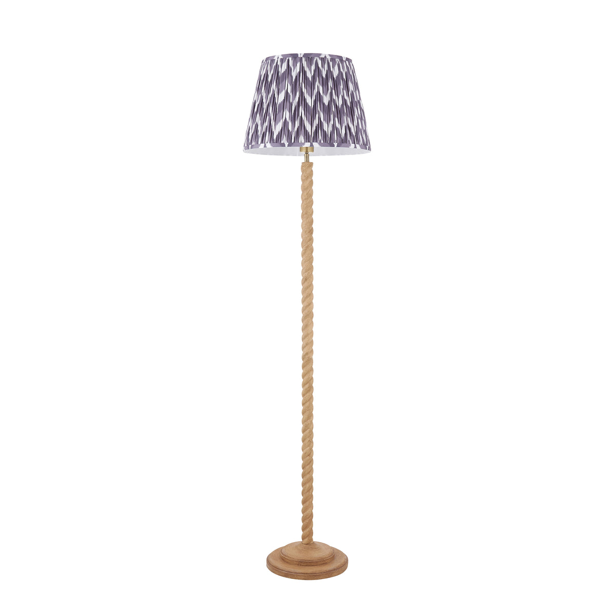 Twist Floor Lamp with Pearl Grey 40cm Zigzag Shade