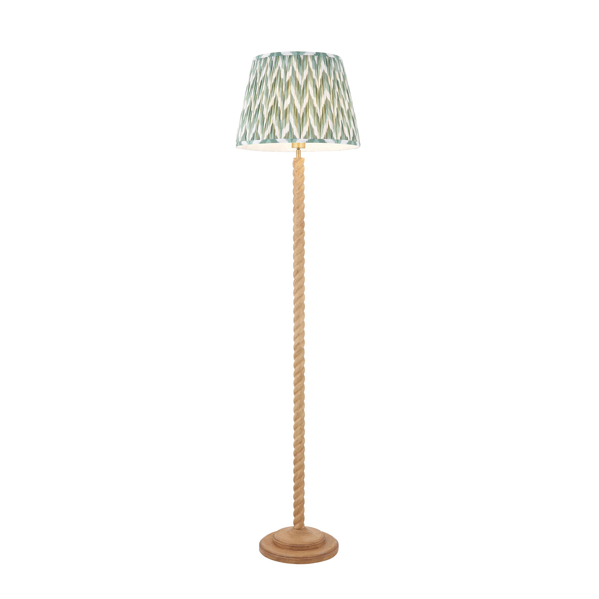 Twist Floor Lamp with Cotswold Green 40cm Zigzag Shade