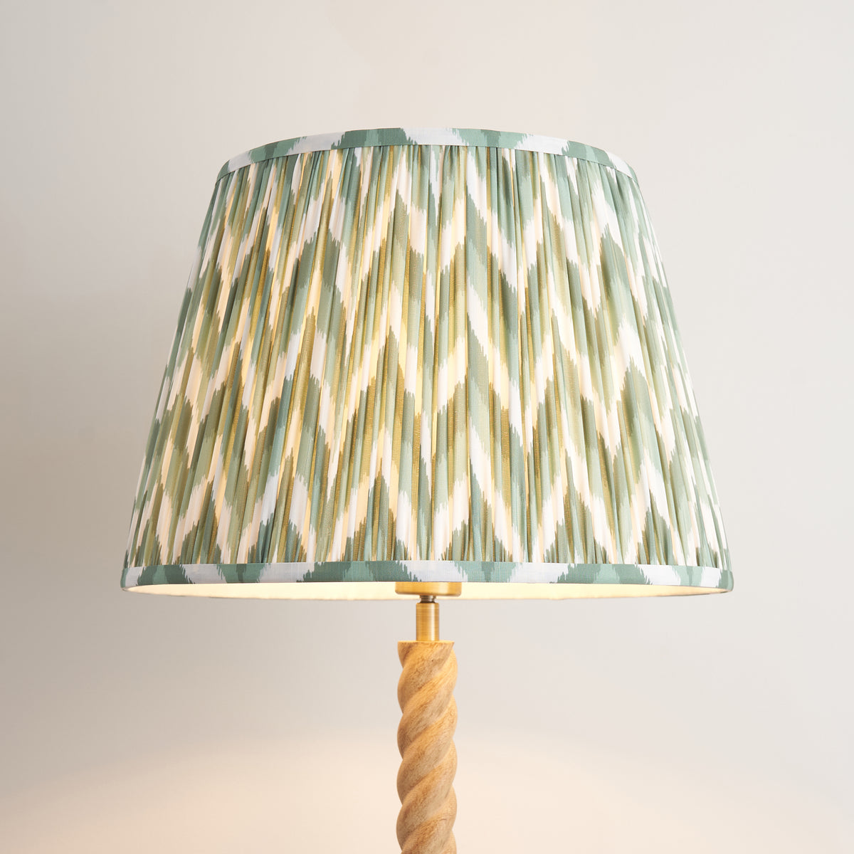Twist Floor Lamp with Cotswold Green 40cm Zigzag Shade