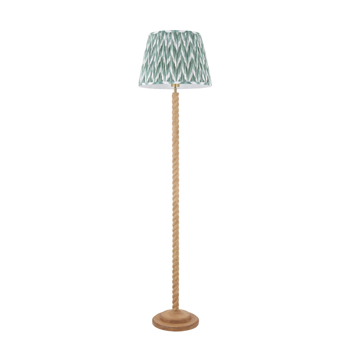 Twist Floor Lamp with Cotswold Green 40cm Zigzag Shade